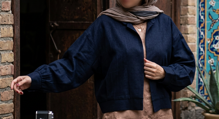 بامبر ساده مدل آذین پارچه لنین