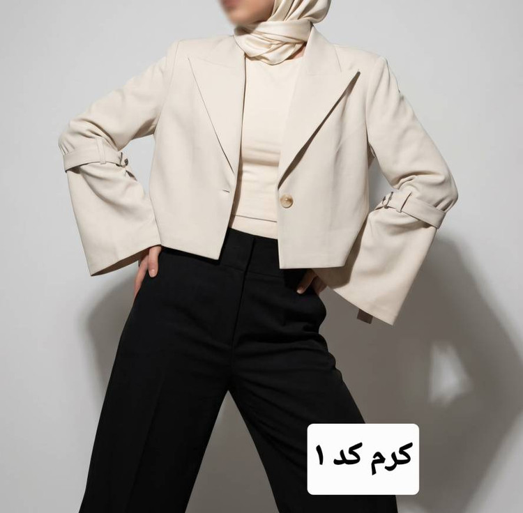 کت کراپ مدل کمند یقه بلیزر