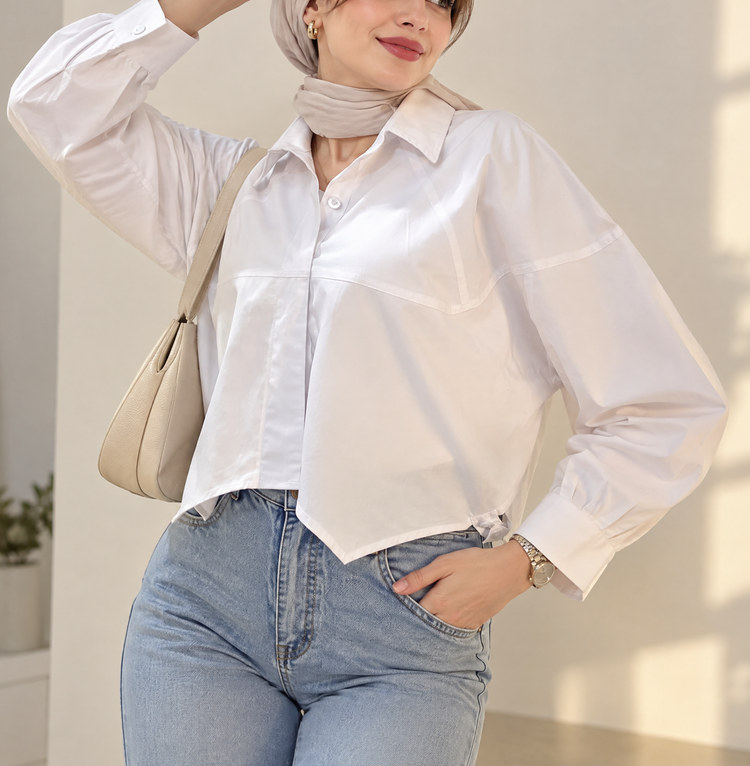 شومیز زنانه کراپ مدل آوین