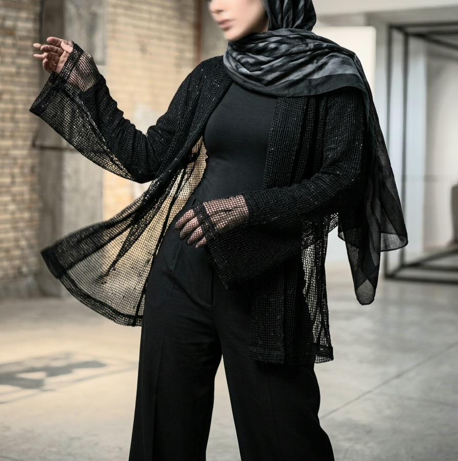 کت زنانه حریر تمام تور مدل کویین